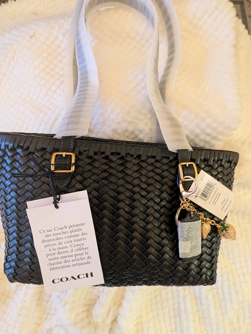 🖤NWT🖤 COACH Woven Leather Swing Tote Bag